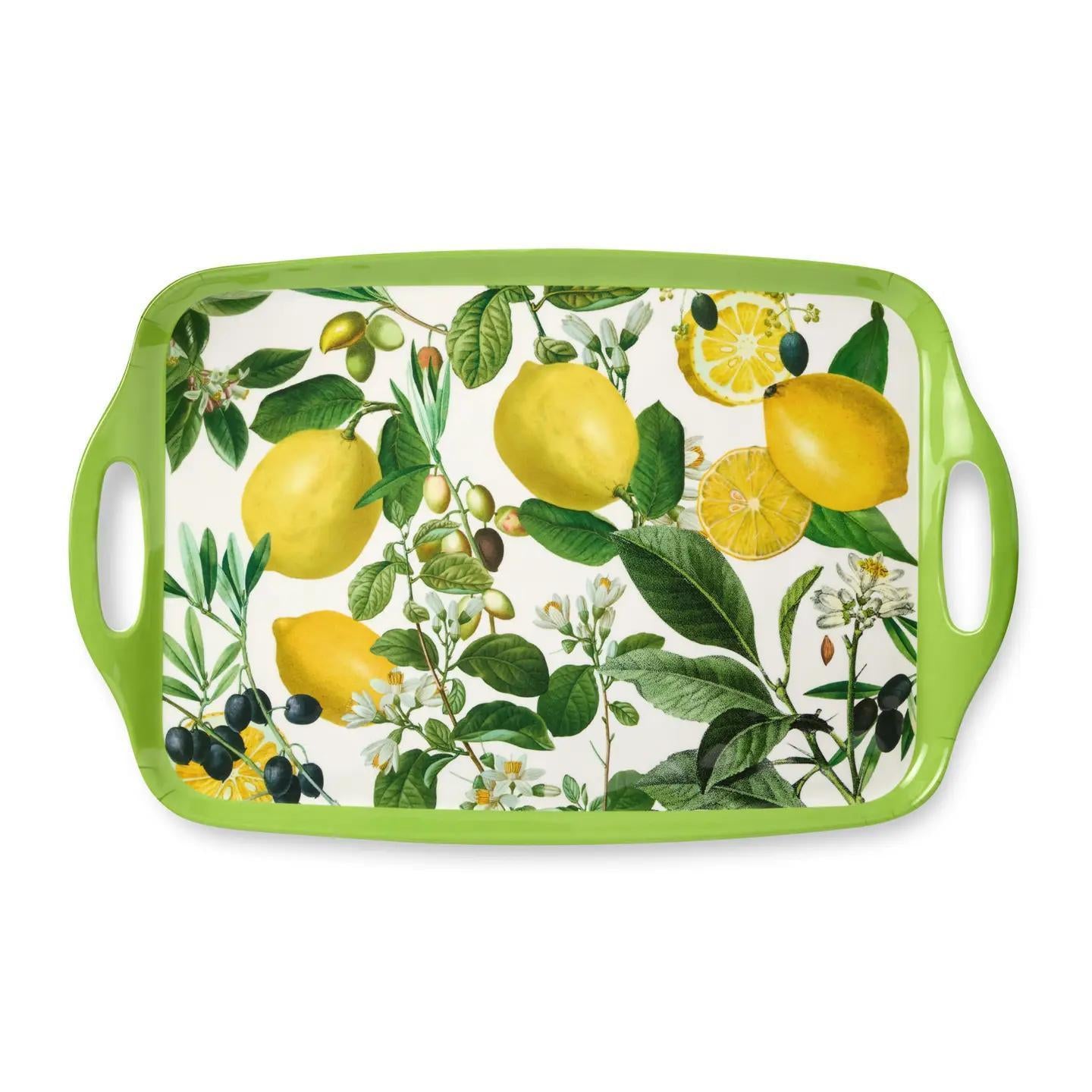 Limone Melamine Rectangular Tray with Handles