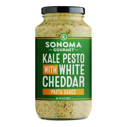 Kale Pesto with White Cheddar Pasta Sauce