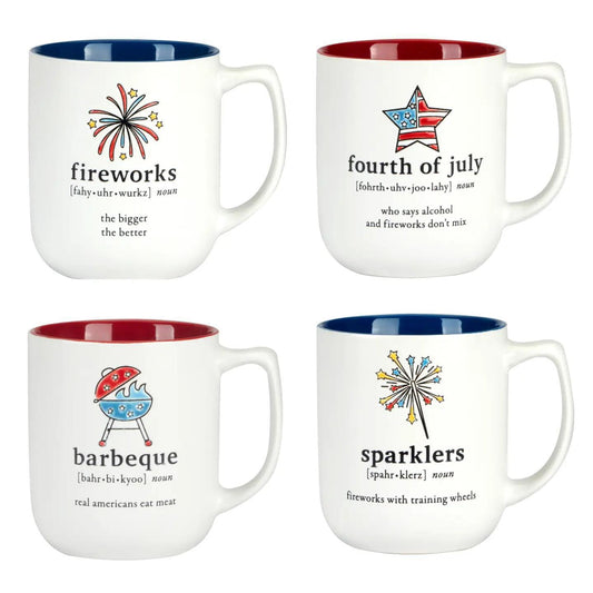 Patriotic Words Mugs 18 oz
