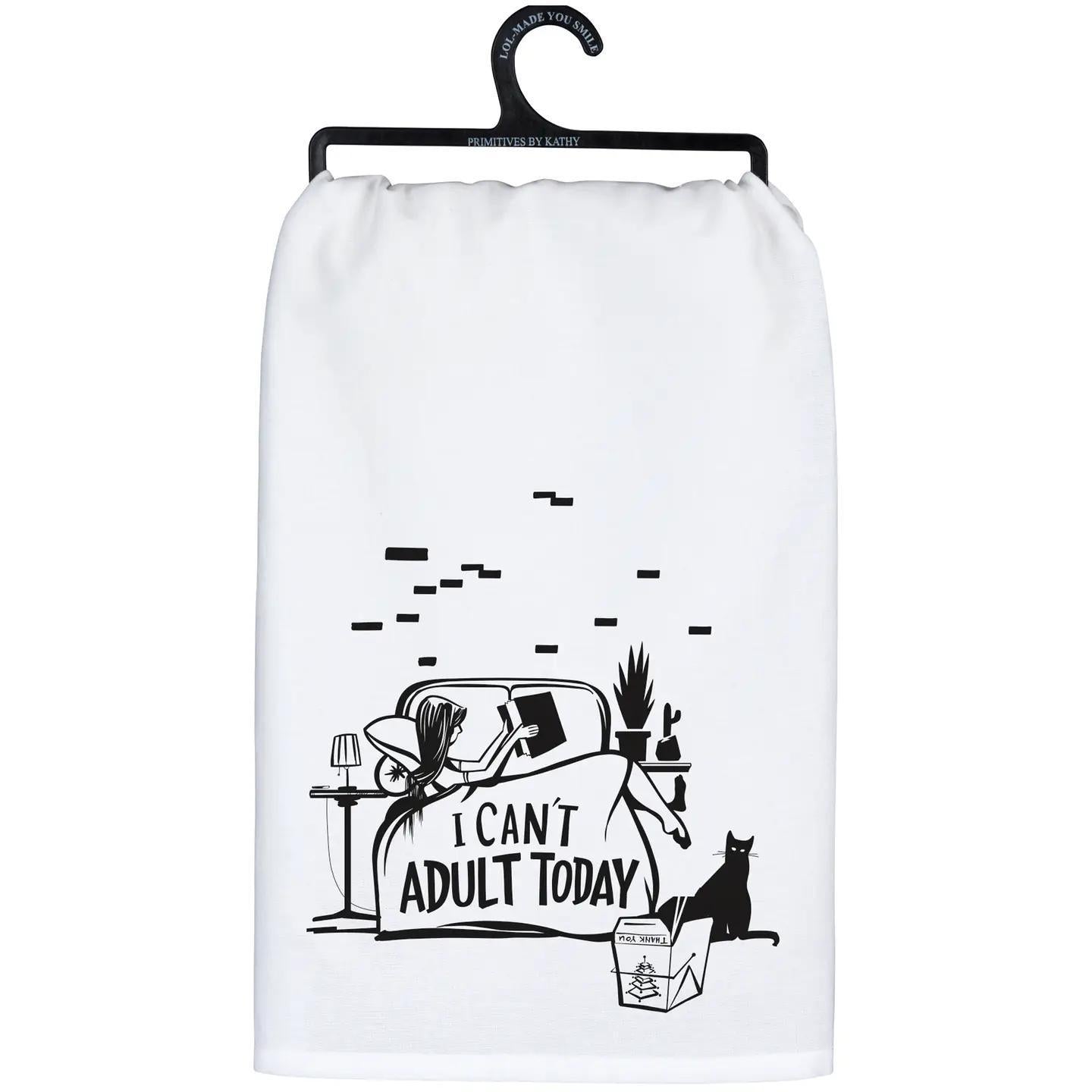 Can't Adult Today Kitchen Towel