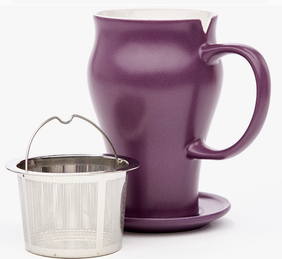Satin Tea Mug w/Stainless Steel Infuser