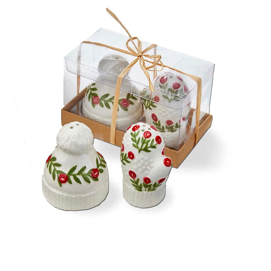 Holiday Hat & Mitten Salt and Pepper Set