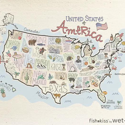 Wet It! Fishkiss State Swedish Cloth & Tea Towels